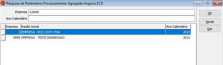 SSC_Parametros ECD_Pesquisa