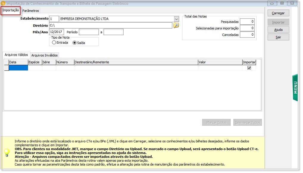 CT-e_Aba Importação