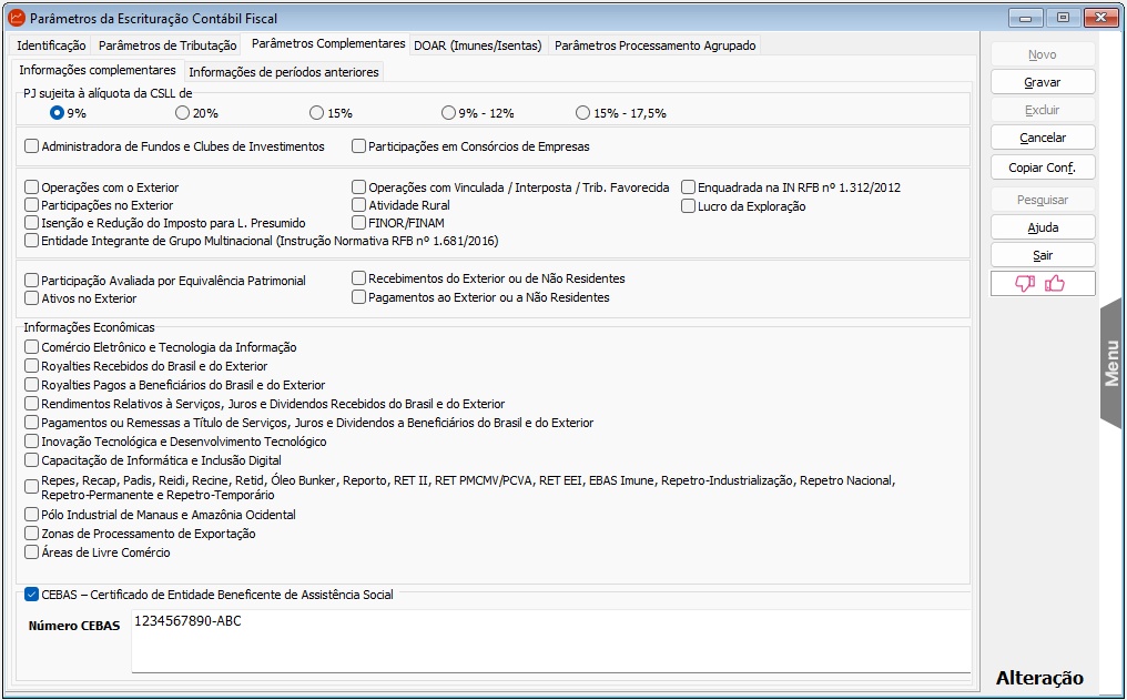 SSC_ECF Parametros